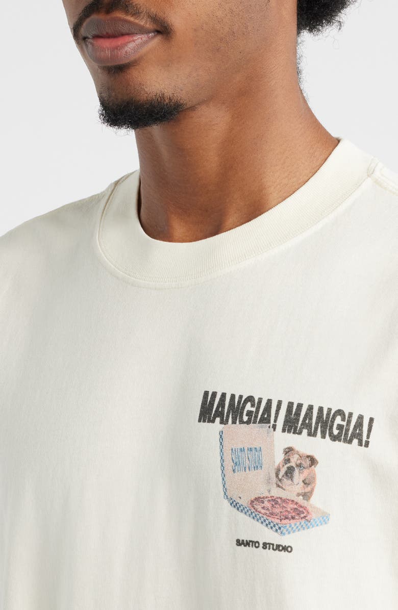 SANTO STUDIO Mangia Mangia Drappo Graphic T-Shirt, Alternate, color, Cream