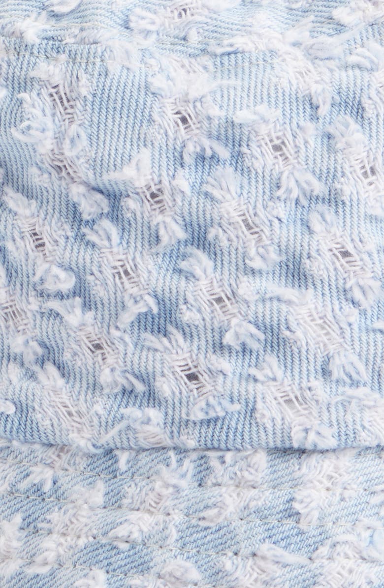 Isabel Marant Haley Dots Distressed Denim Bucket Hat, Alternate, color, 