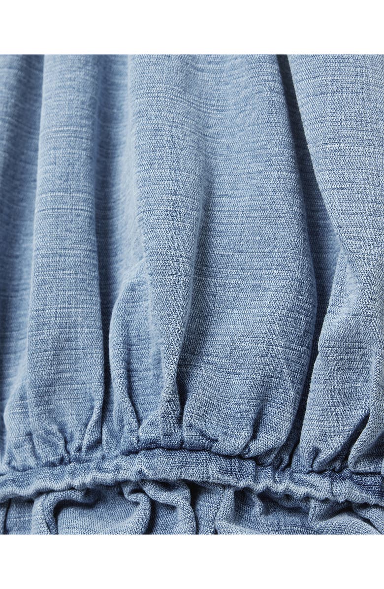 AllSaints Remy Gathered Tie Front Denim Top, Alternate, color, Light Blue