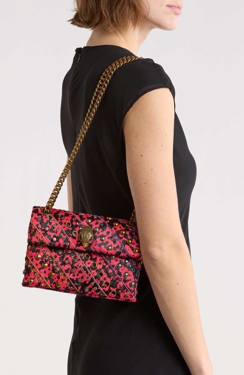 Kurt Geiger London Mini Kensington Genuine Calf Hair Convertible Crossbody Bag, Alternate, color, Red Combo