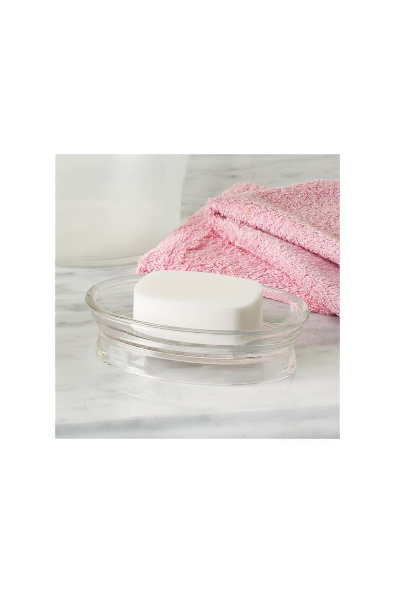 Soap Dish for Bathroom Sink - Elevated Oval Stand for Countertop - Clear, Alternate, color, Clear