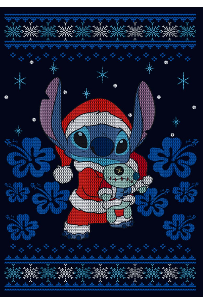 Girl's Lilo & Stitch Christmas with Scrump  Graphic T-Shirt, Alternate, color, Navy Blue