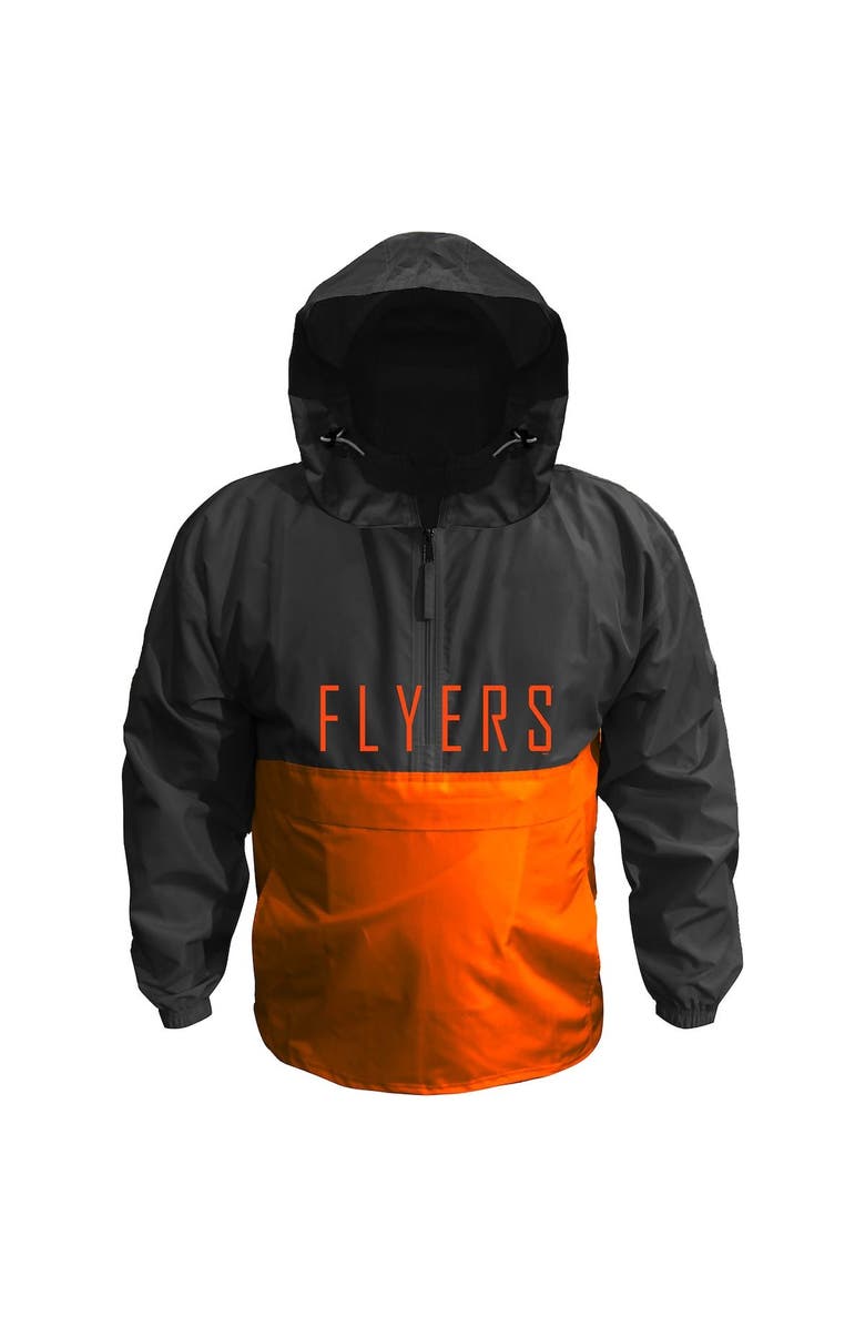 PROFILE Men's Black Philadelphia Flyers Big & Tall Anorak Half-Zip Pullover Hoodie, Main, color, 