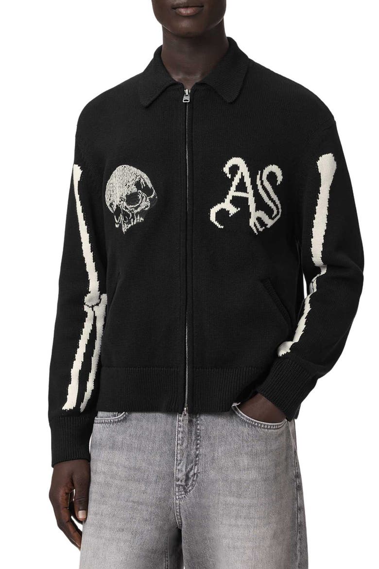 Adrian Zip Cardigan, Main, color, BLACK