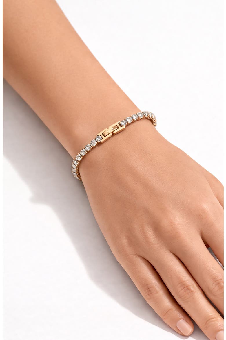 Cubic Zirconia Tennis Bracelet, Alternate, color, GOLD / WHITE