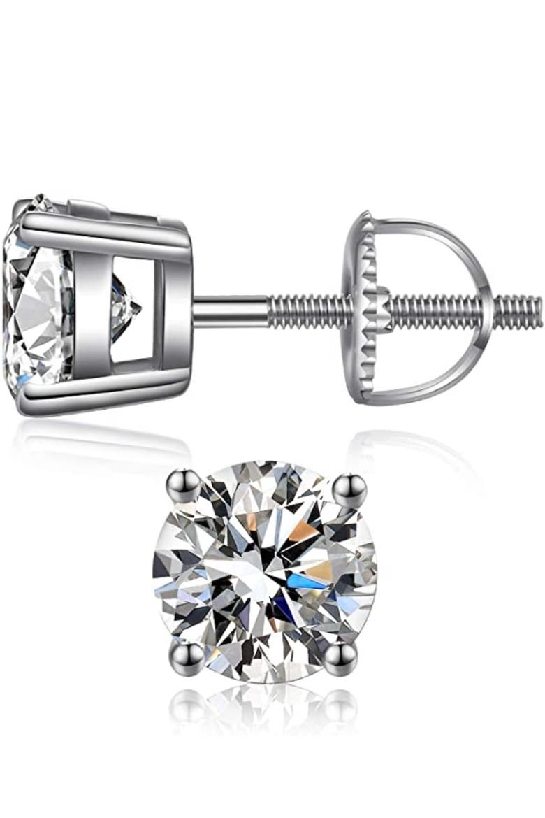 Sterling Silver Screw-back Round Studs, Main, color, Silver