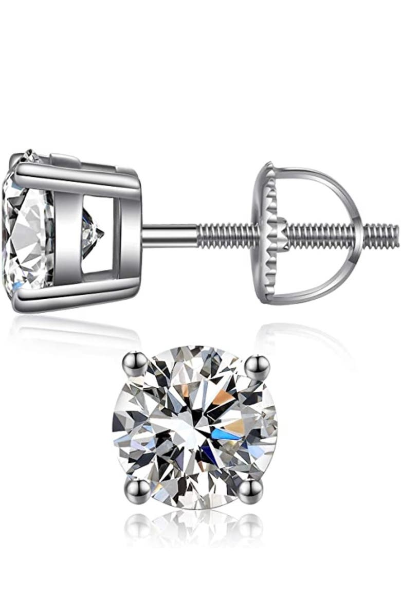 Donatello Gian Sterling Silver Screw-back Round Studs, Main, color, Silver