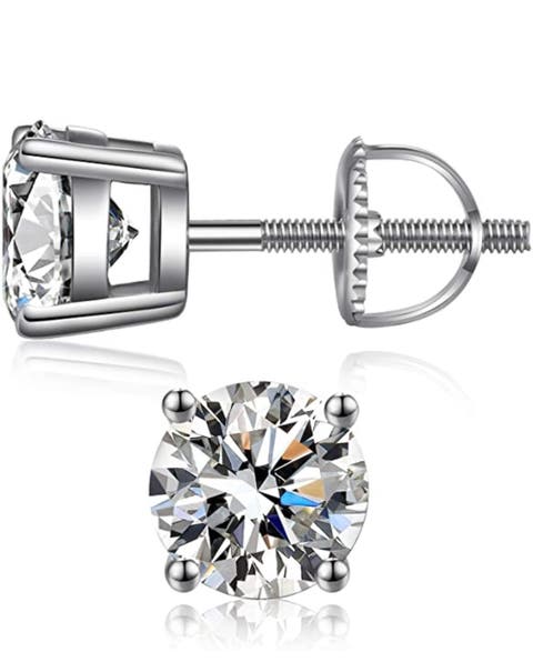 Sterling Silver Screw-back Round Studs