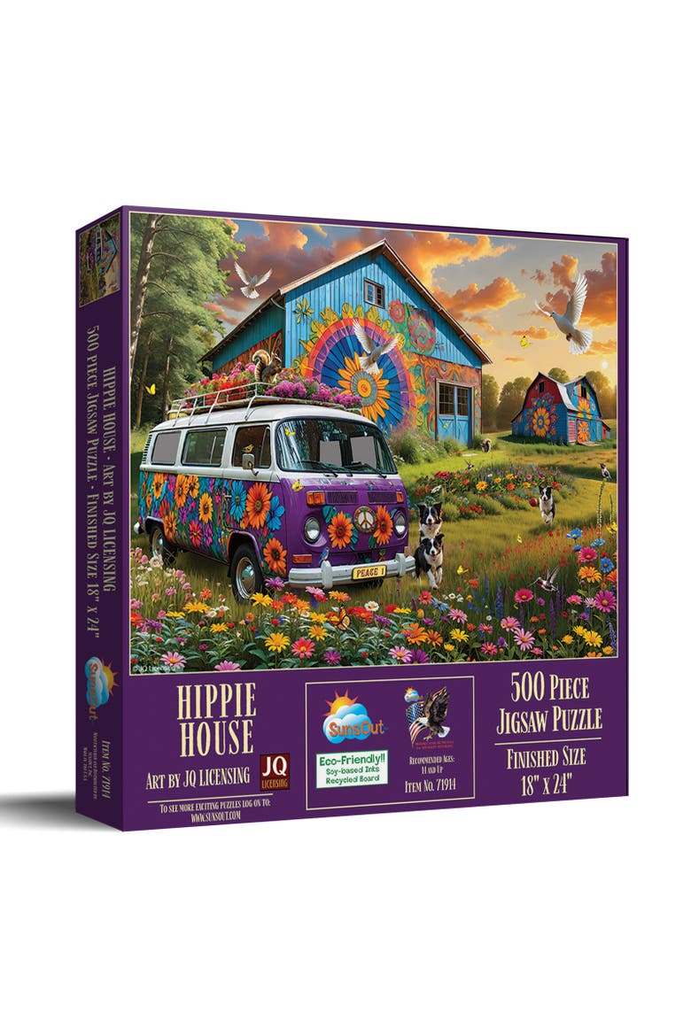 Hippie House 500 piece Jigsaw Puzzle for Adults, Main, color, Multicolor