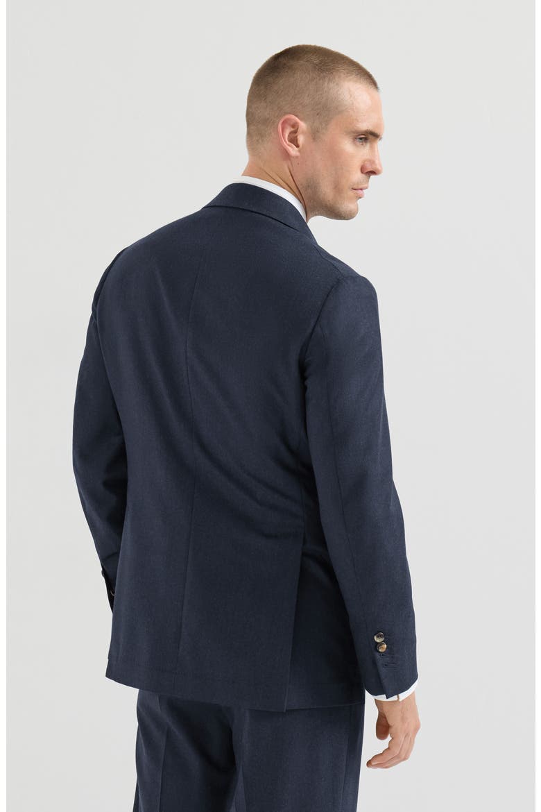 Virgin wool flannel deconstructed Cavallo blazer, Alternate, color, Marine
