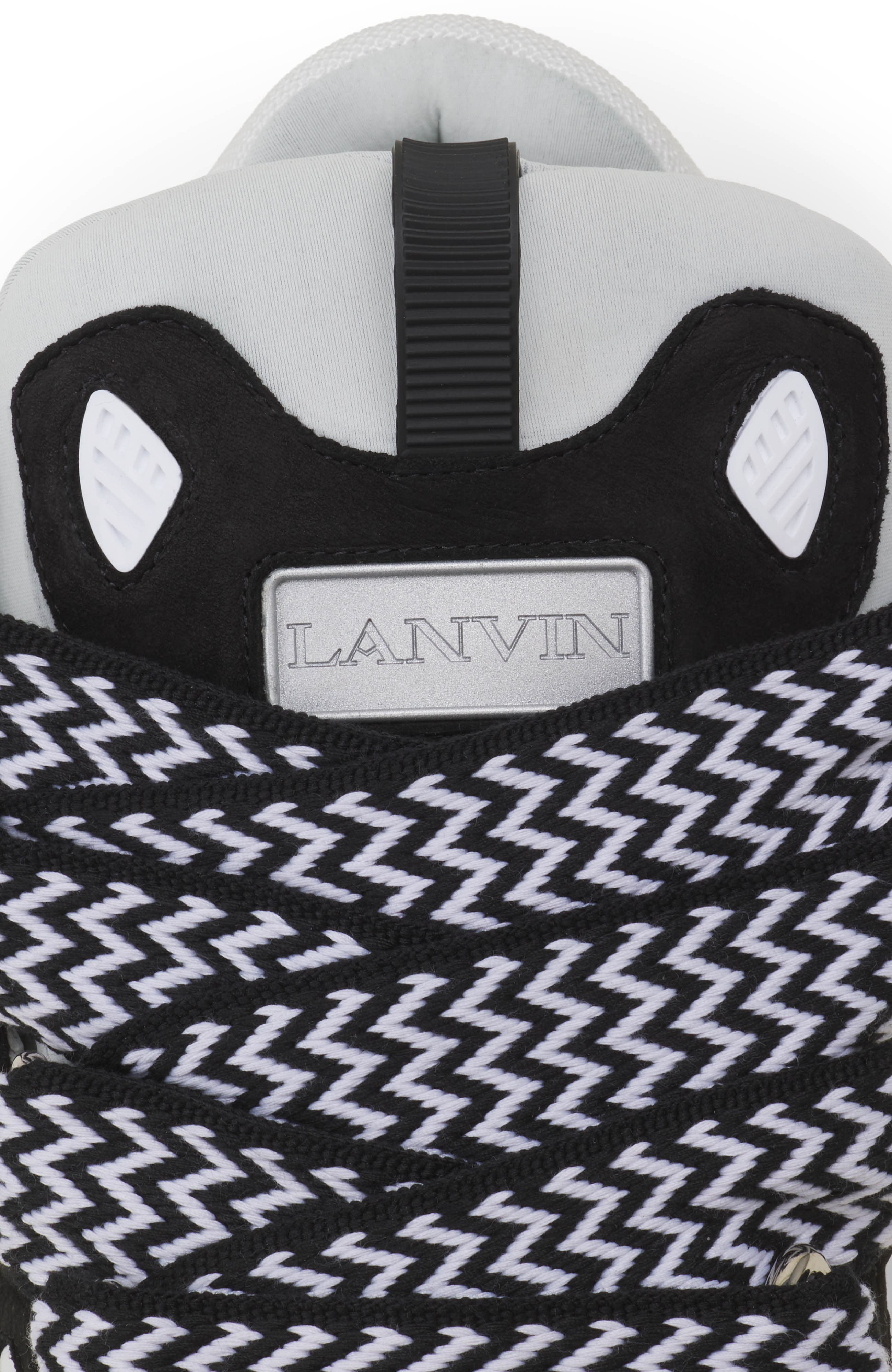 Lanvin Curb Sneakers In Leather, Alternate, color, Black/White