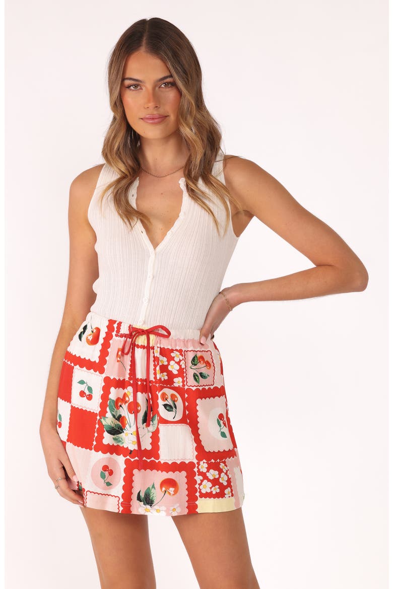 Keely Cherry Print Miniskirt, Alternate, color, CHERRY