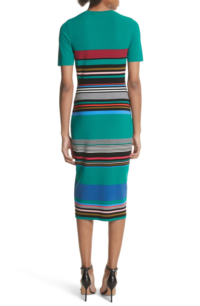 DVF Diane von Furstenberg Stripe Short Sleeve Sweater Dress, Alternate, color,