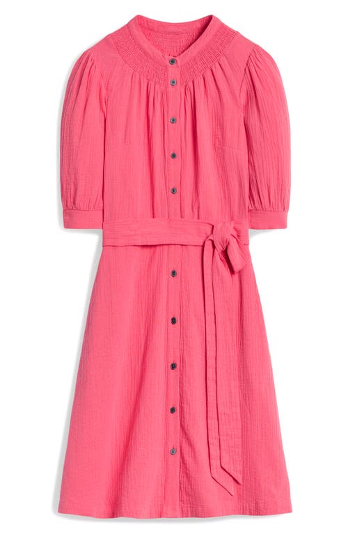 Boden Ada Double Cloth Cotton Shirtdress In Azalea Pink