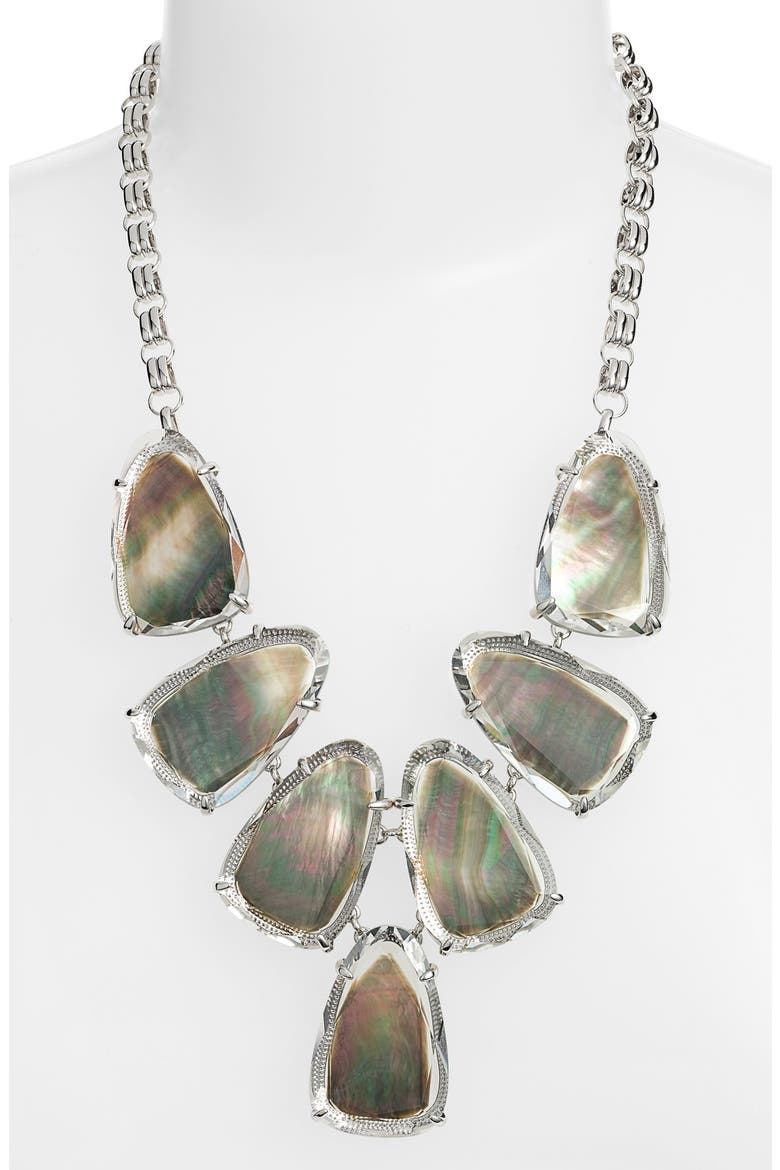 Harlow Necklace, Alternate, color, BLACK MOP/ SILVER