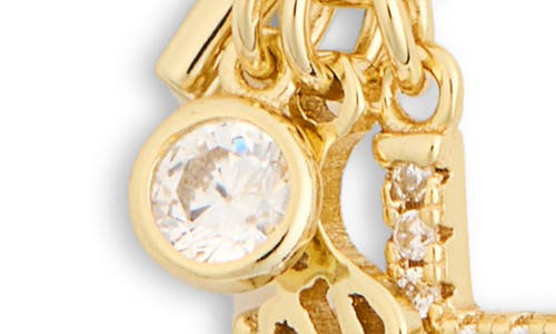Argento Vivo Cubic Zirconia Cross & Faith Charm Necklace In Gold
