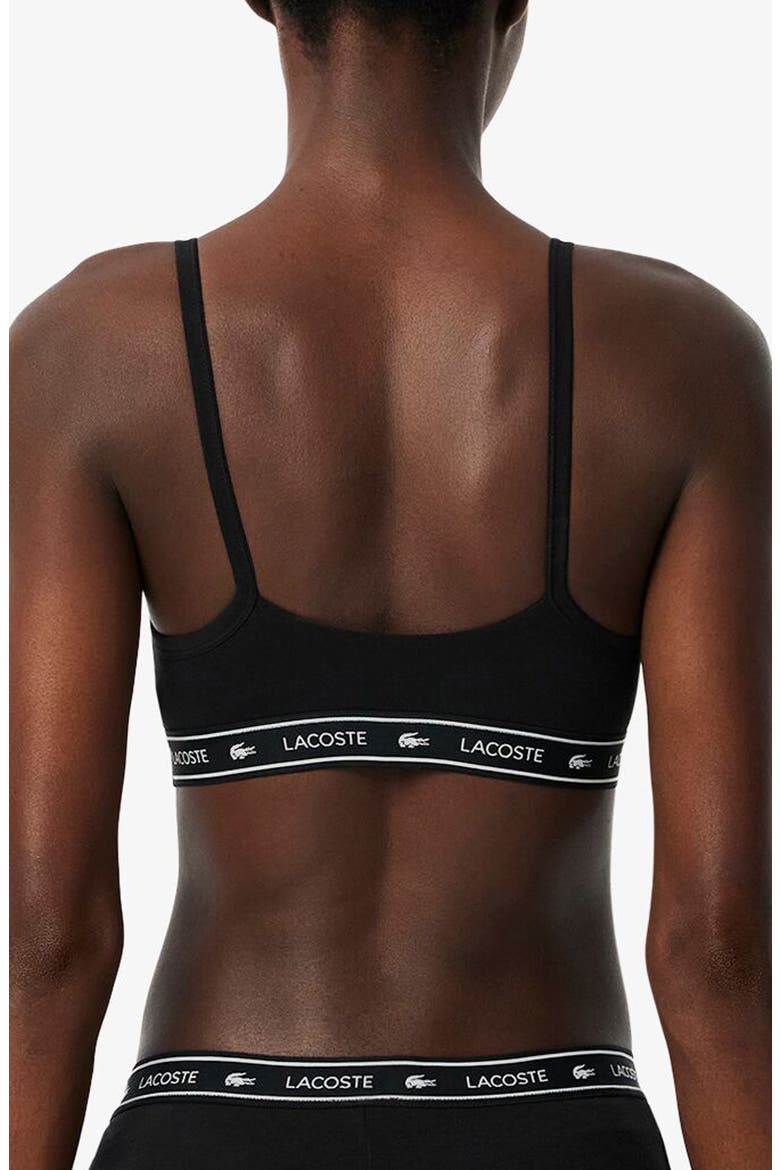Stretch Cotton Bralette, Alternate, color, BLACK