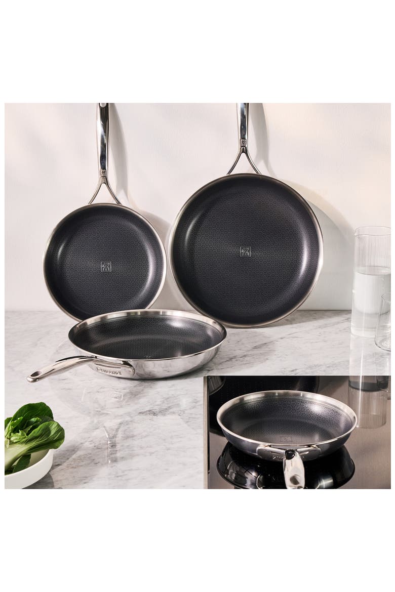 Peak Nonstick Stainless Steel Set of 2 Fry Pans, Alternate, color, STAINLESS STEEL
