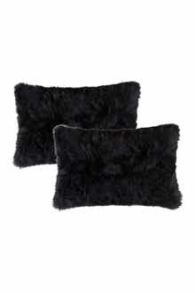 NATURAL New Zealand Genuine Sheepskin Shearling Pillow - Set of 2
