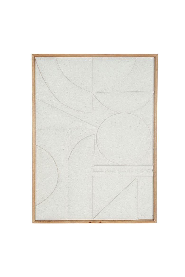 Carved Raised Shapes in Wall Art, Main, color, White