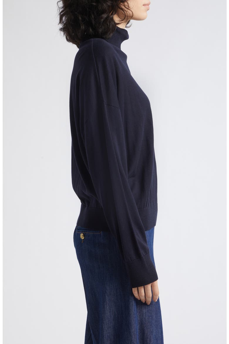 Lyocell Turtleneck Sweater, Alternate, color, BLACK