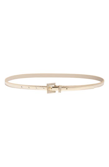 Nordstrom Rack Embellished Buckle Metallic Belt In Gold