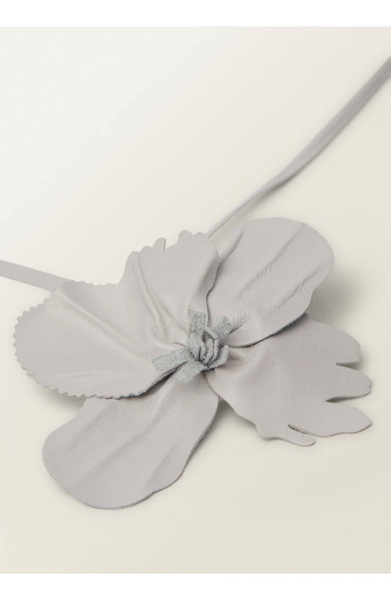 MANGO Flower Thin Leather Belt, Alternate, color, 