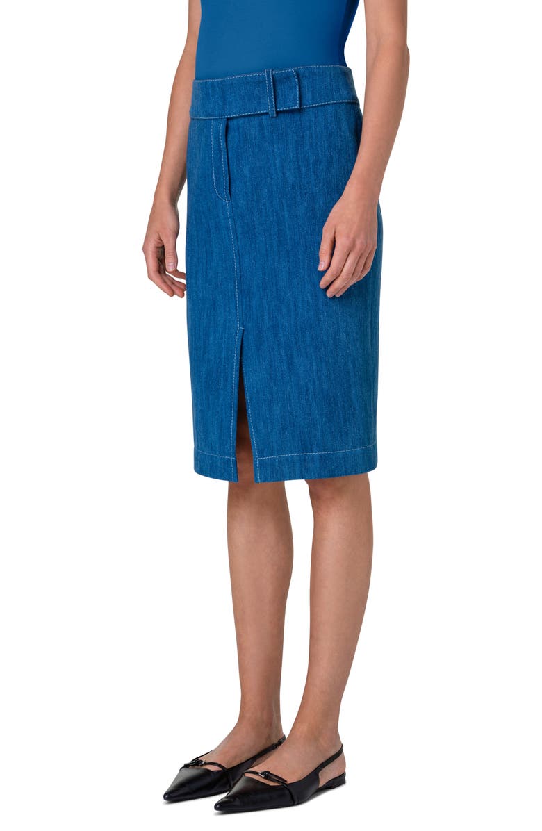Akris punto Denim Pencil Skirt, Alternate, color, 
