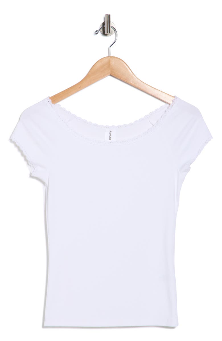 Abound Lace Trim T-Shirt, Alternate, color, White