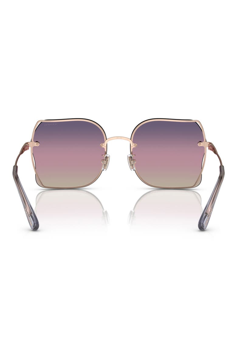 60mm Square Sunglasses, Alternate, color, ROSE GOLD / PURPLE PINK PEACH