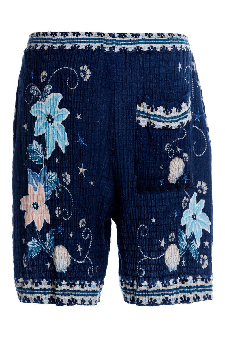 Malaga Sereia Floral Cover-Up Shorts, Alternate, color, BLUE