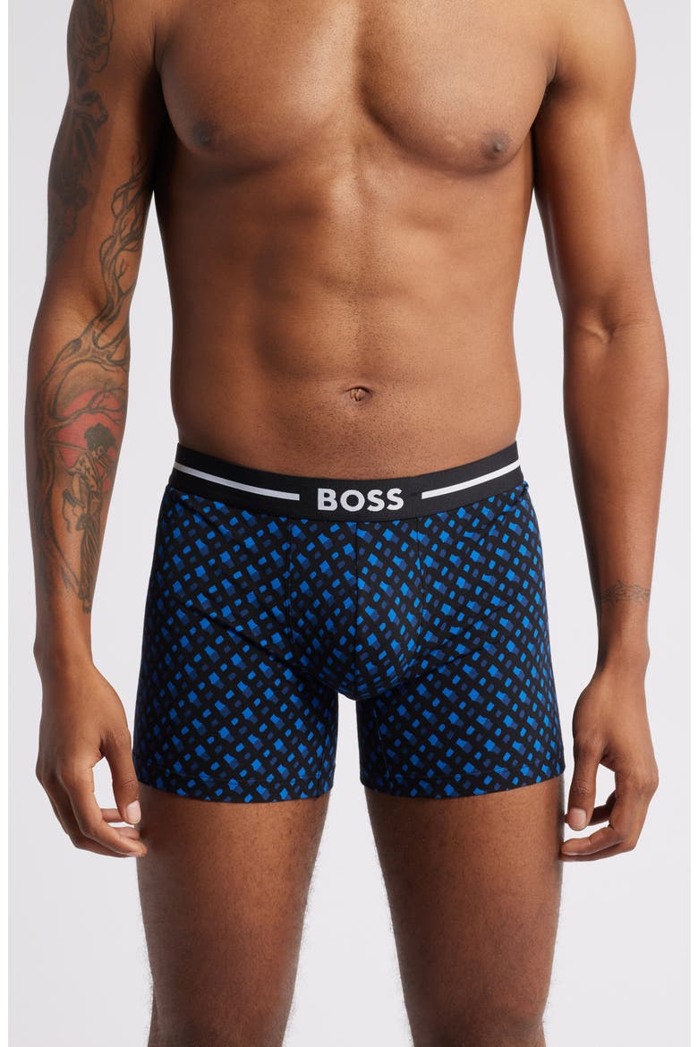Assorted 3-Pack Bold Stretch Cotton Boxer Briefs, Main, color, BLUE ASSORTED