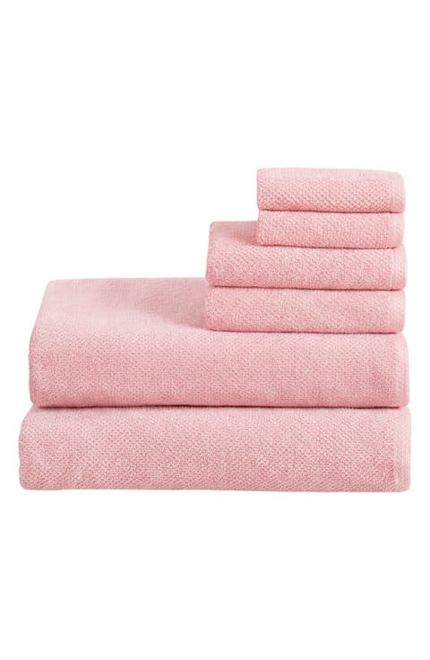 6-Piece Cotton Textured Bath Sheet Set