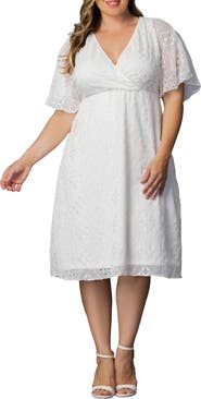 Kiyonna Heavenly Eyelet Surplice Cocktail Dress