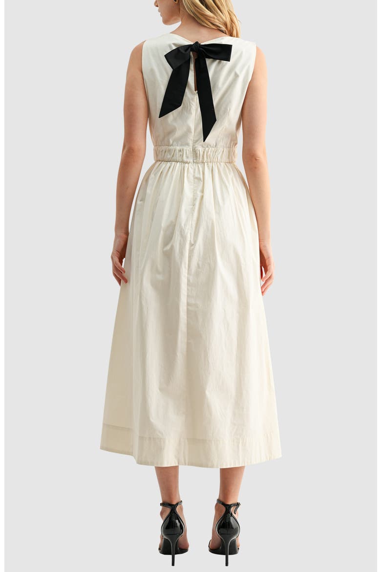 Embroidered Sleeveless Cotton Dress, Alternate, color, CREAM