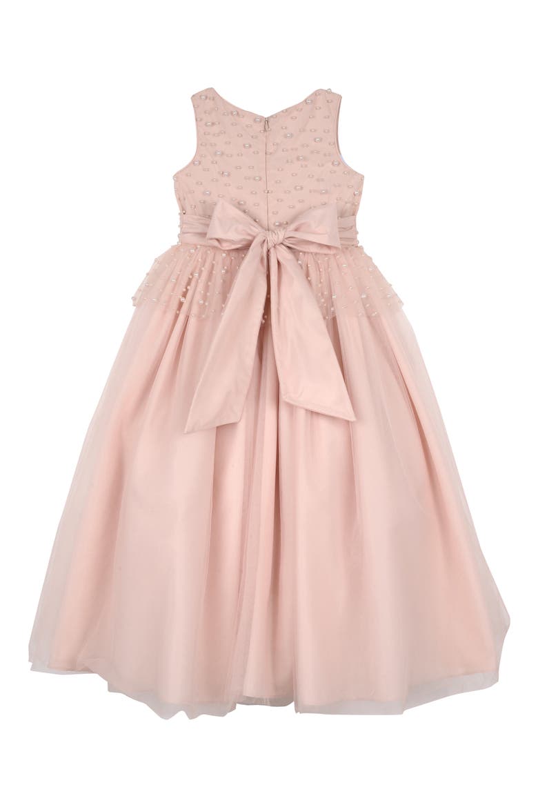 Imitation Pearl Beaded Peplum Dress, Alternate, color, BLUSH