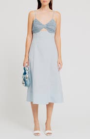 Torn by Ronny Kobo Romy Mixed Midi Dress