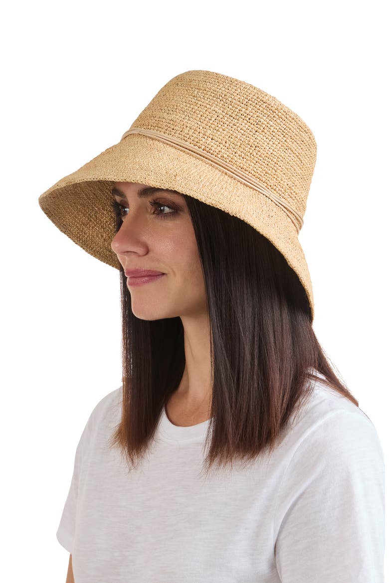 Straw Drawcord Bucket Hat, Alternate, color, NATURAL