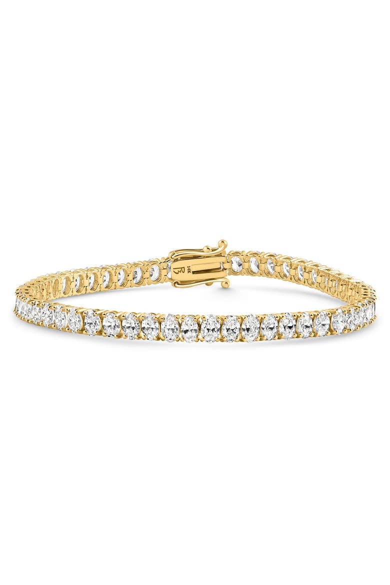 10Ct Oval Diamond Tennis Bracelet 14k Gold 7" Lab Grown, Alternate, color, 14k Yellow Gold