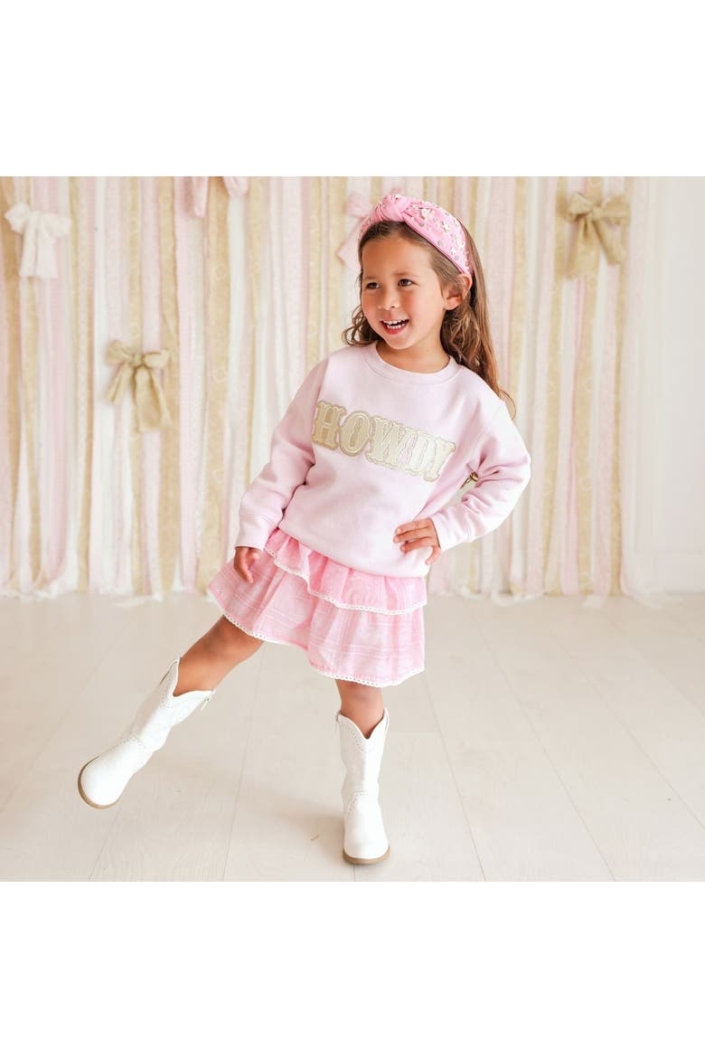 Howdy Patch Western Sweatshirt, Alternate, color, Ballet Pink
