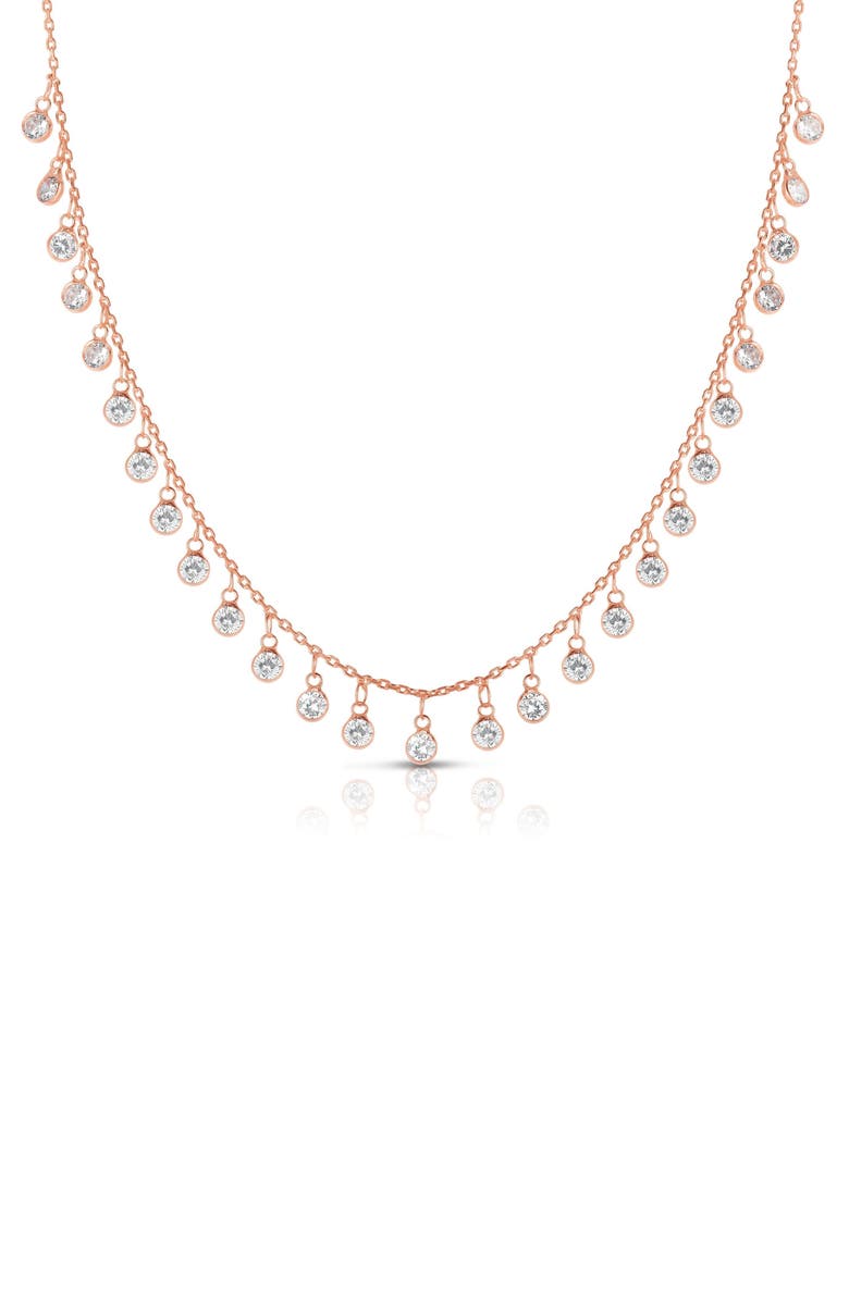 SPHERA MILANO Cubic Zirconia Charm Necklace, Main, color, Rose Gold
