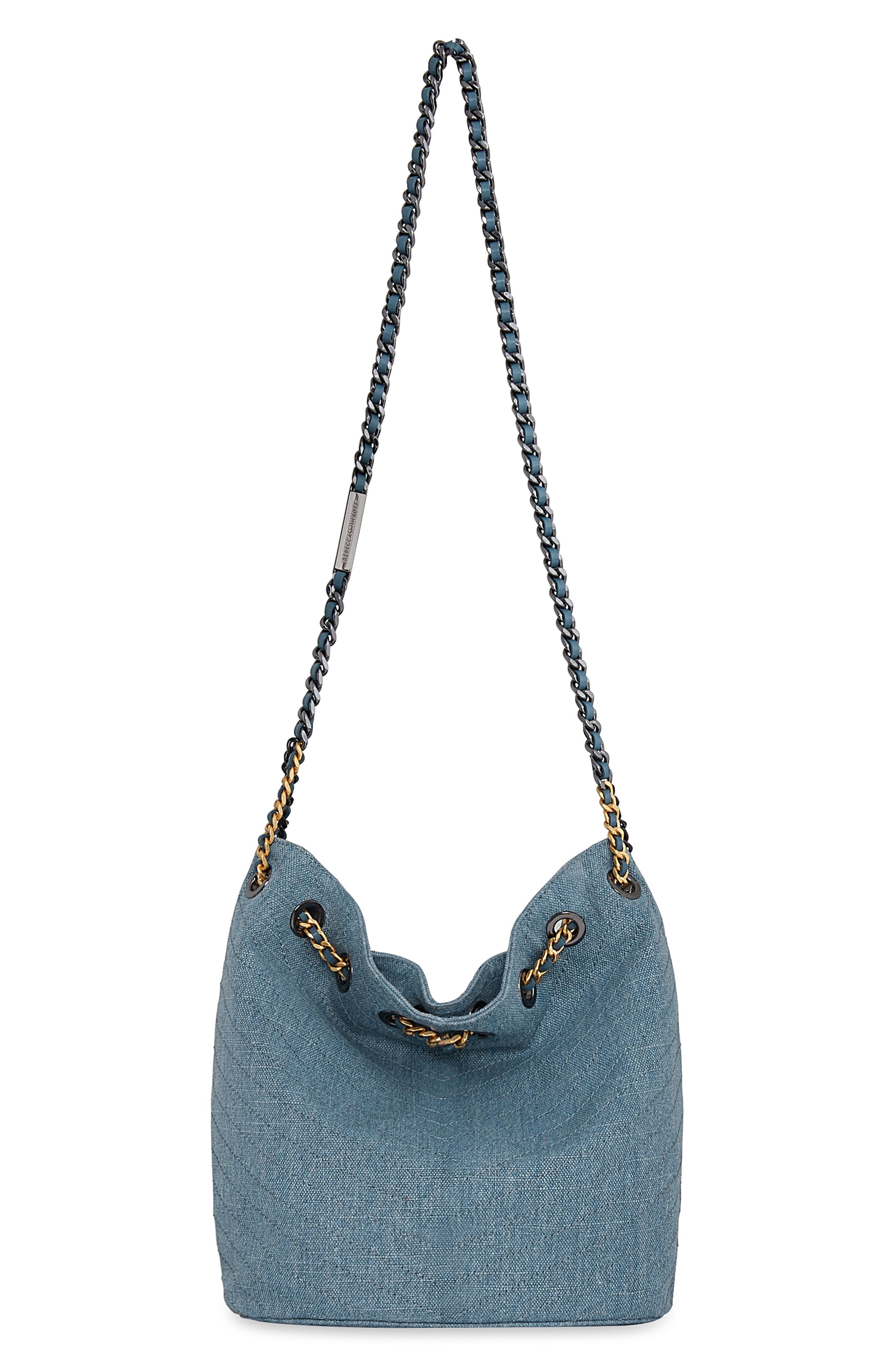 Rebecca Minkoff Soft Denim Convertible Bucket Bag, Alternate, color, 