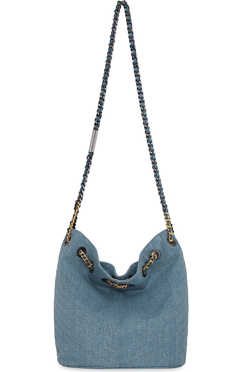 Rebecca Minkoff Soft Denim Convertible Bucket Bag, Alternate, color,