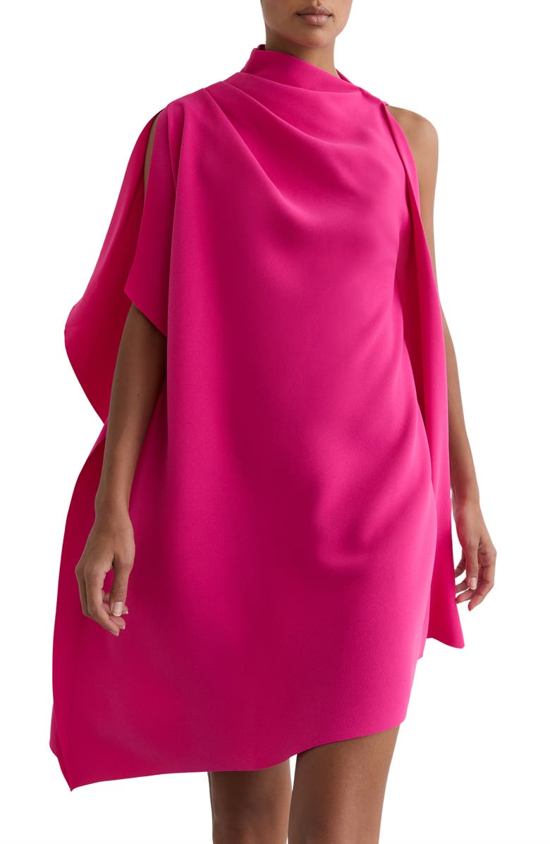 Reiss Ellery One-Shoulder Crepe Minidress, Alternate, color, Pink