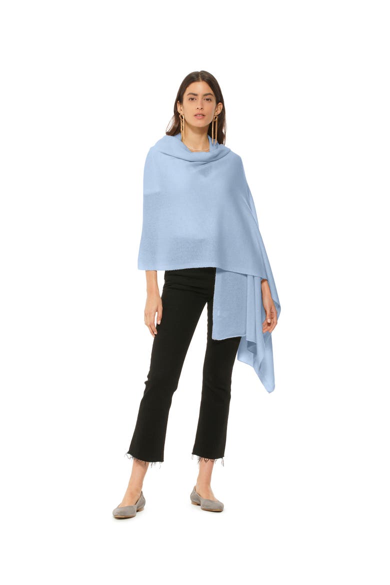 Pure Cashmere Feather-Light Maxi Wrap Stole, Alternate, color, Baby Blue