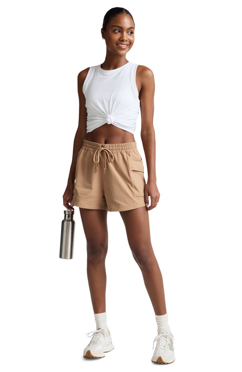 Beyond Yoga Peak 3-Inch Cargo Shorts, Alternate, color, Camel