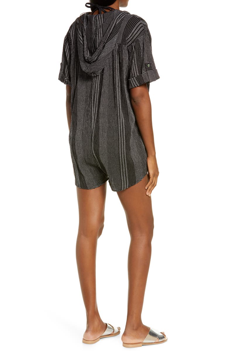 Elan Peasant Hooded Cover-Up Romper, Alternate, color, 