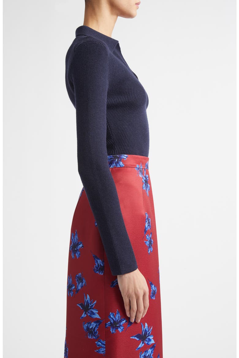 Austin Wool Rib Polo Sweater, Alternate, color, DARK NAVY