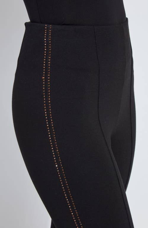 Lyssé Lysse Crystal Embellished Ankle Flare Pants In Black