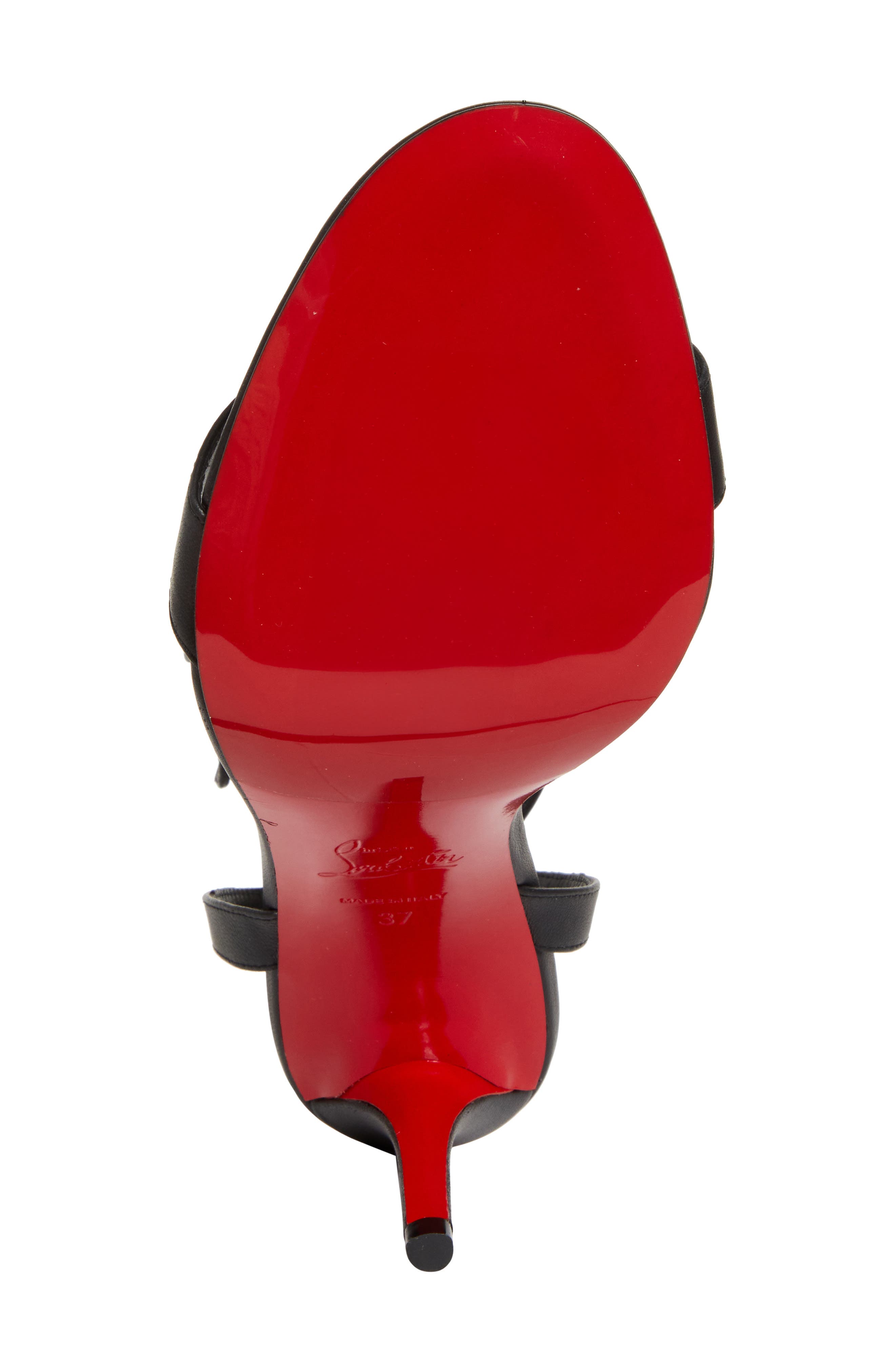 Christian Louboutin Miss Z Ankle Strap Sandal, Alternate, color, Black/ Lin Black